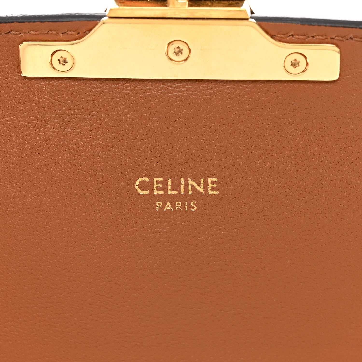 Celine Natural Calfskin Leopard Print Triomphe Jacquard Canvas Medium Triomphe Bag Natural Tan 6 of 12