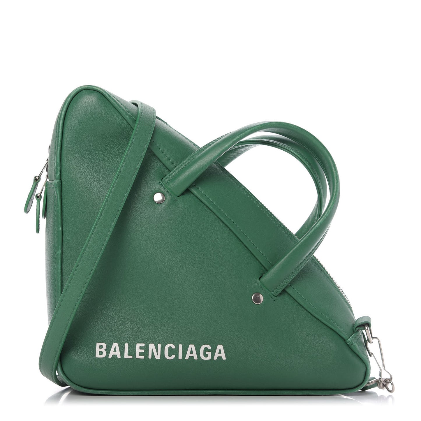 Shiny Day Calfskin S Triangle Duffle Vert Irlandais