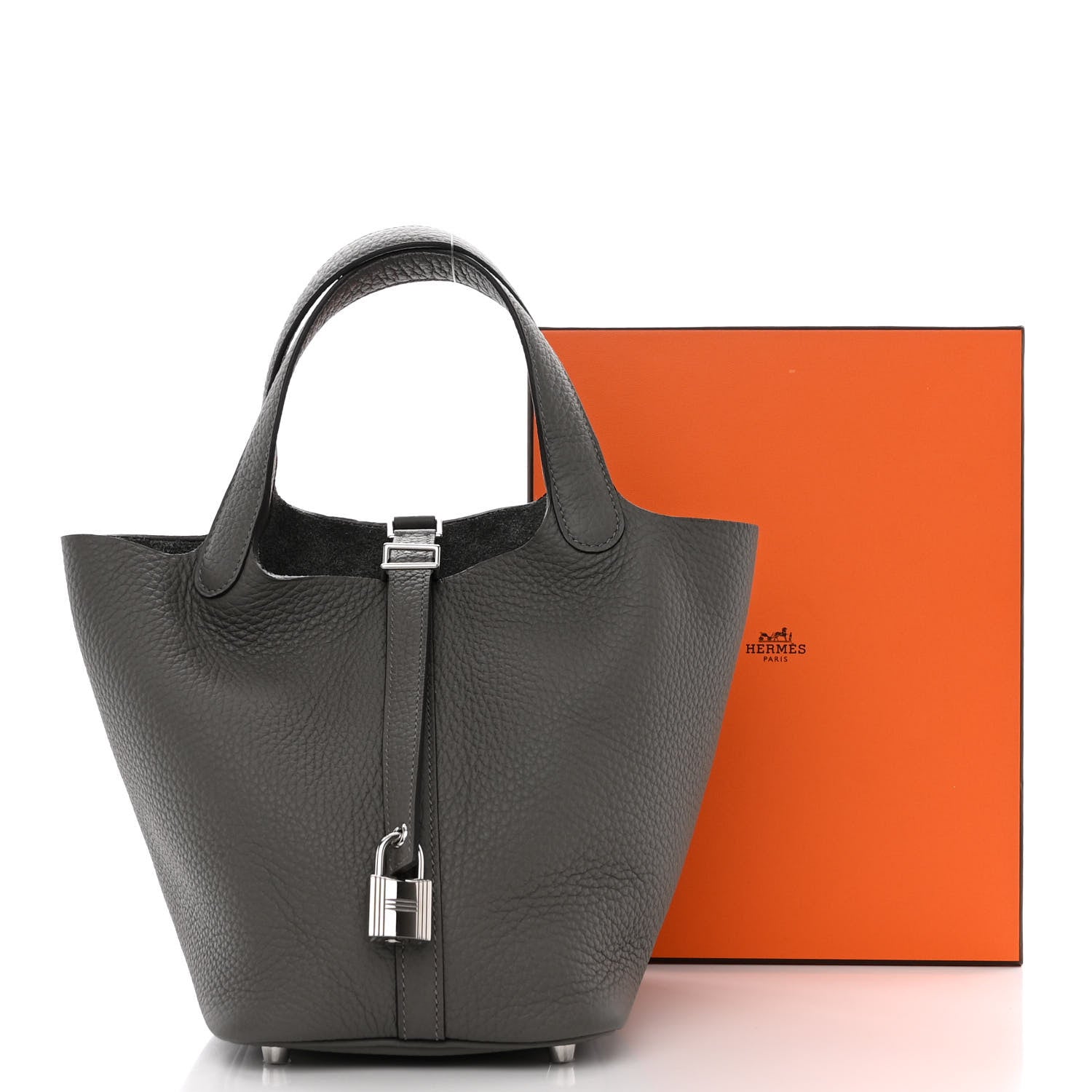 Hermes Taurillon Clemence Picotin Lock 18 PM Gris Meyer 3 of 11