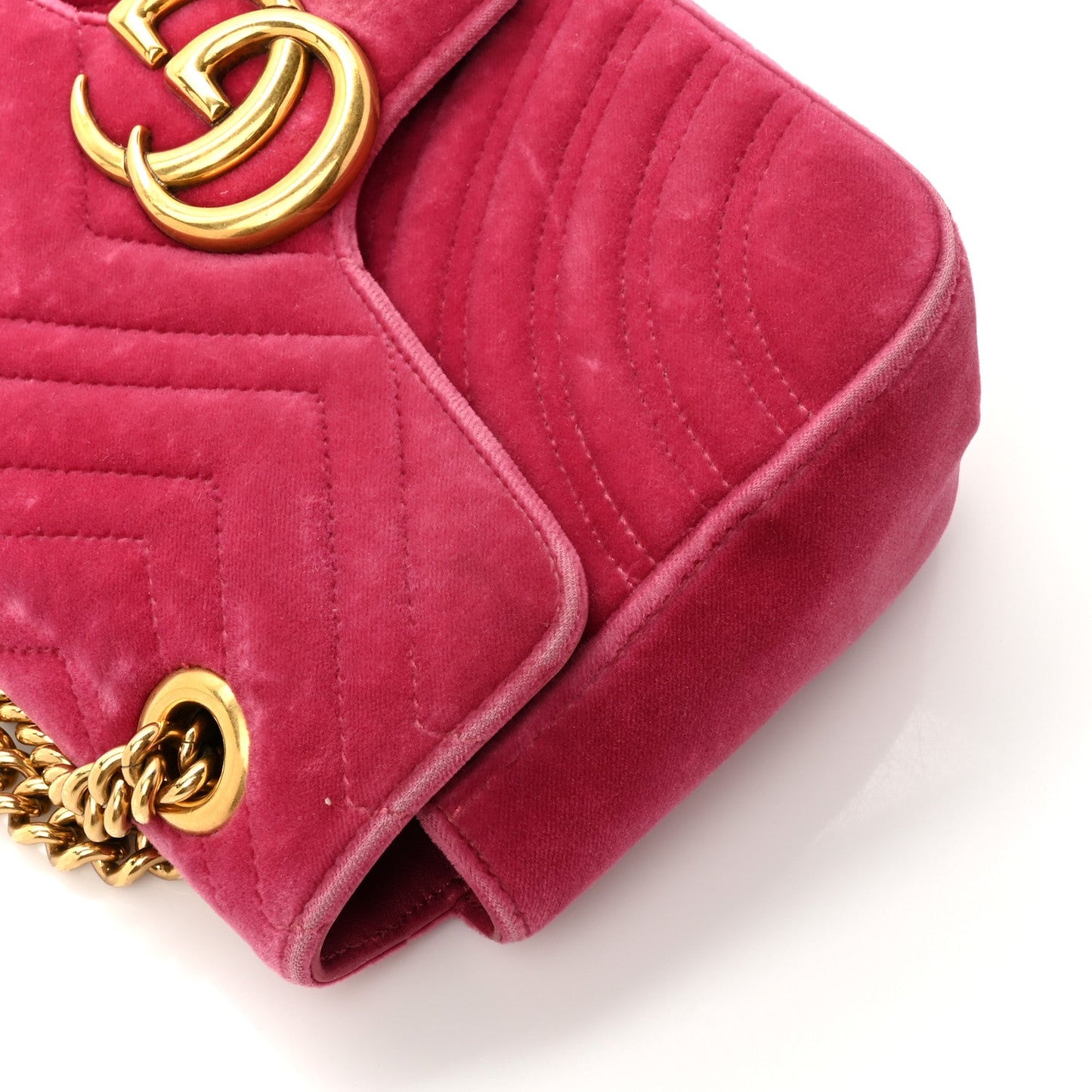Velvet Matelasse Small GG Marmont Shoulder Bag Light Raspberry Rose