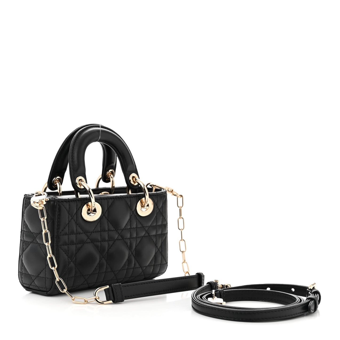 Lambskin Cannage Micro Lady D-Joy Black