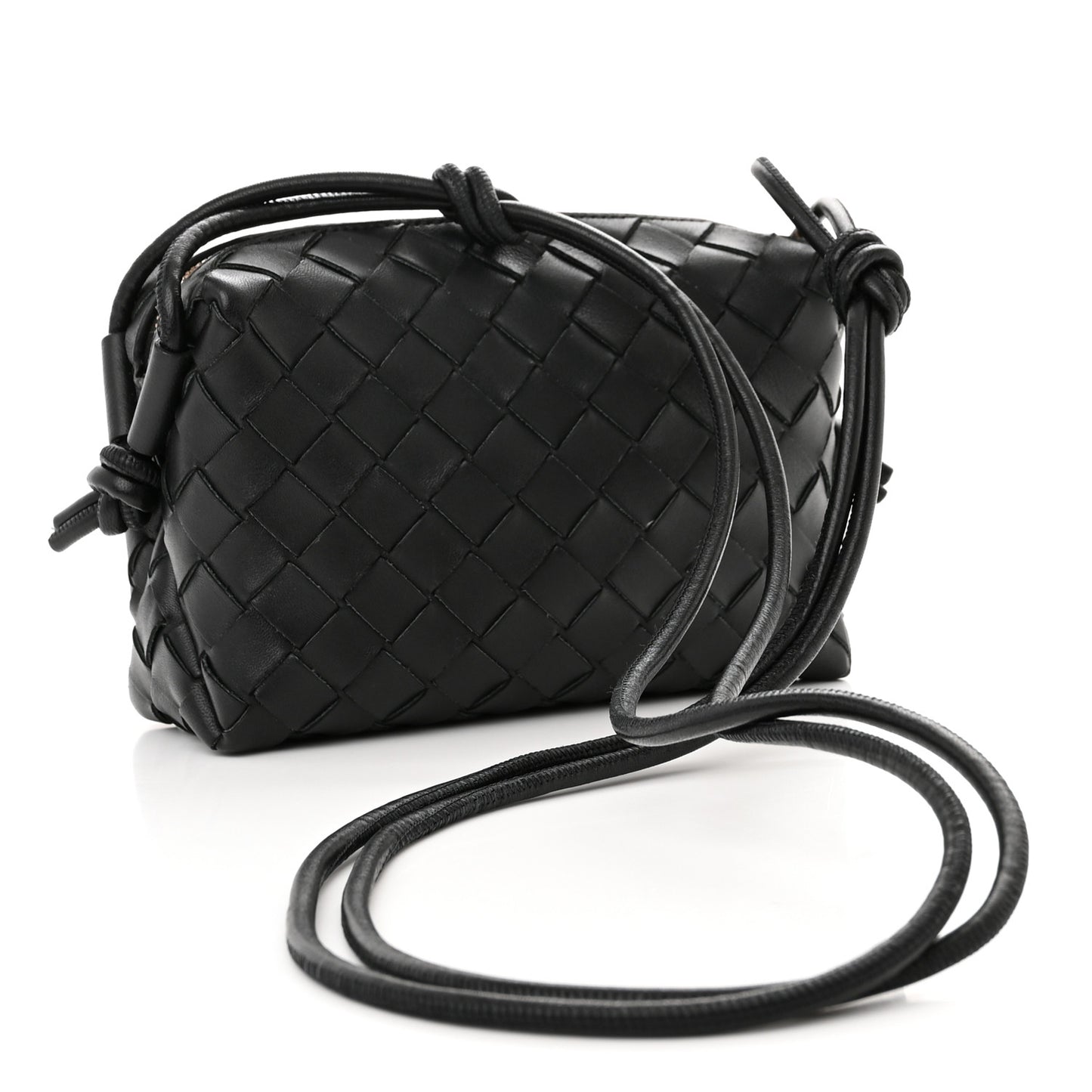 Nappa Intrecciato Mini Loop Camera Bag Black