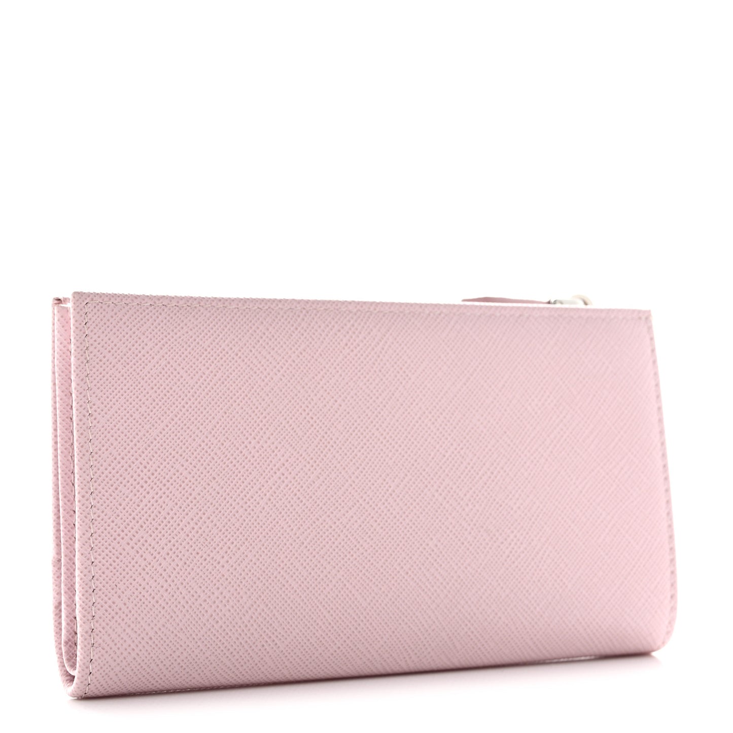 Saffiano Triangle Continental Zip Wallet Alabastro