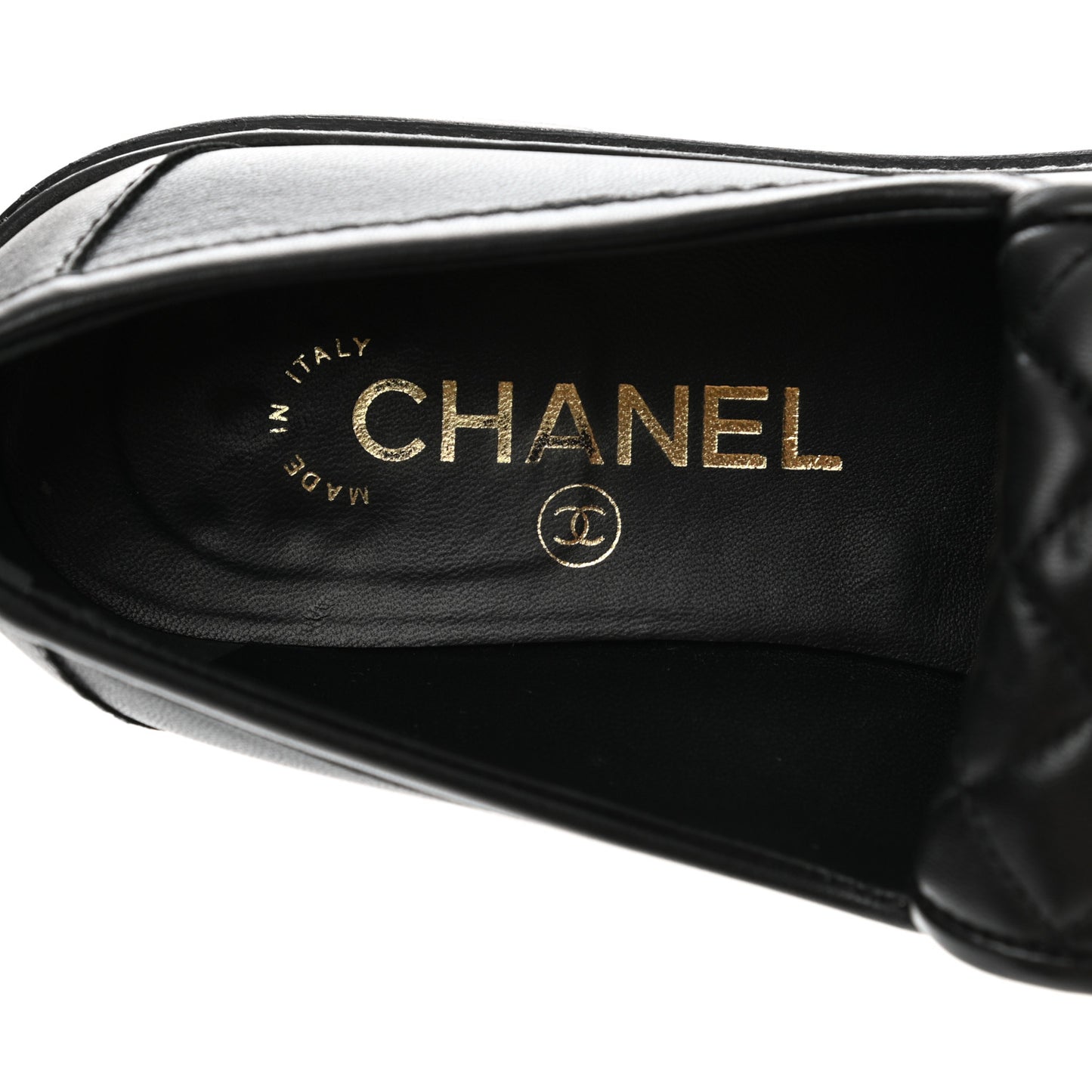Lambskin Quilted CC Turnlock Loafers 38 Black