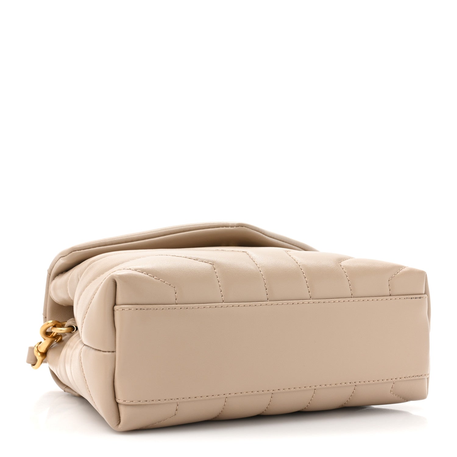 Saint Laurent Calfskin Y Quilted Monogram Toy Loulou Crossbody Bag Dark Beige 4 of 13