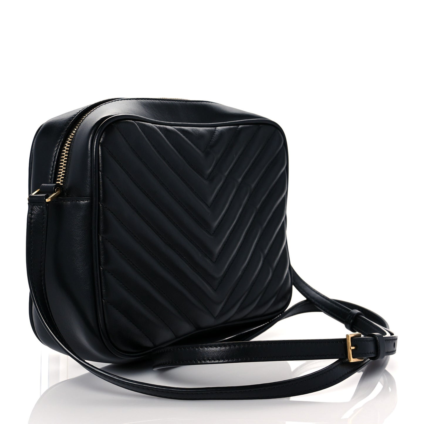 Calfskin Matelasse Monogram Lou Camera Bag Black