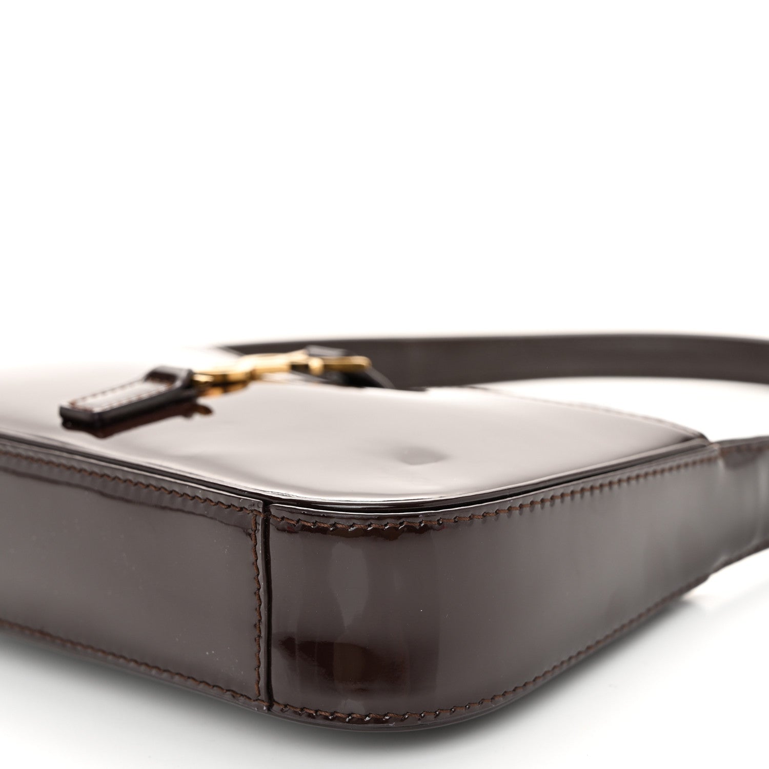 Saint Laurent Patent Calfskin Le 5 A 7 Mini Hobo Spicy Chocolate 10 of 10