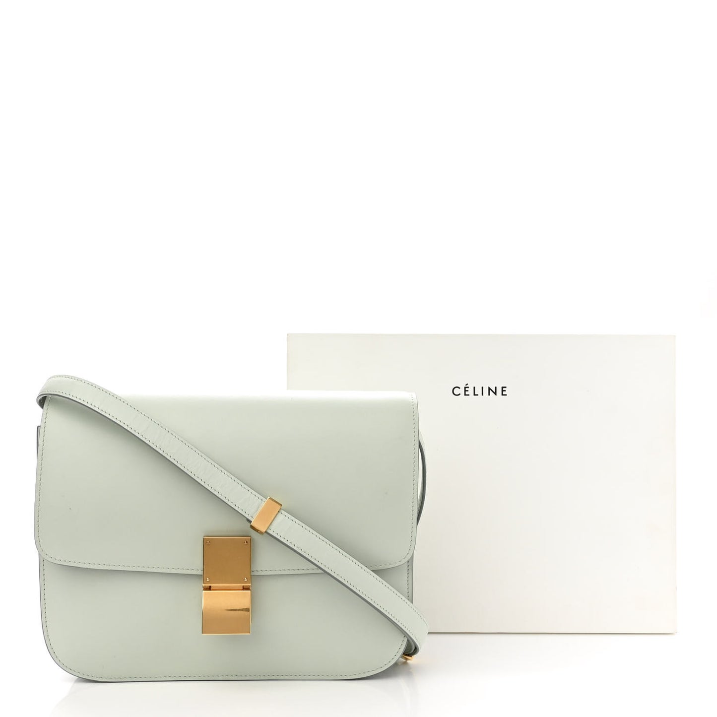 Box Calfskin Medium Classic Box Flap Bag Mint
