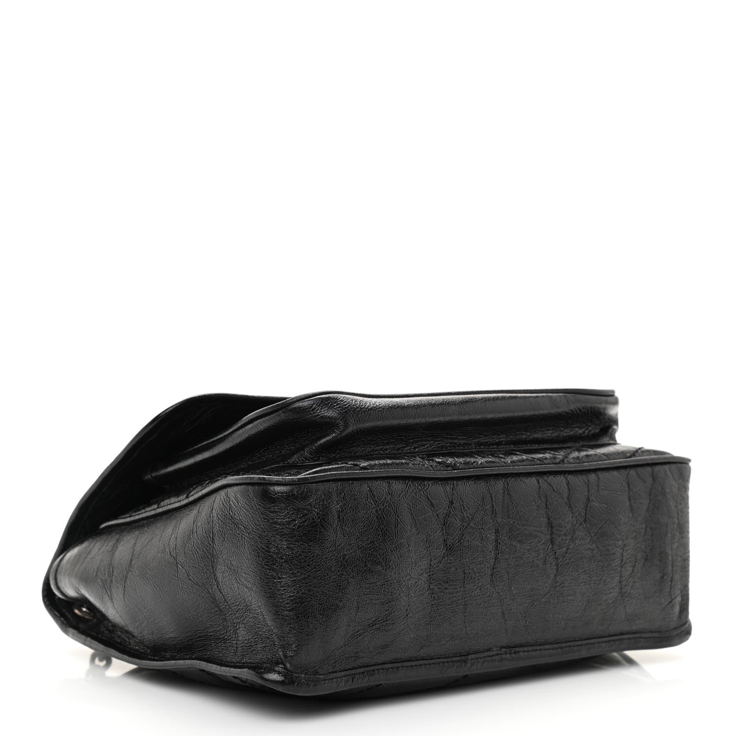 Saint Laurent Crinkled Calfskin Matelasse Monogram Medium Niki Chain Satchel Black 4 of 8