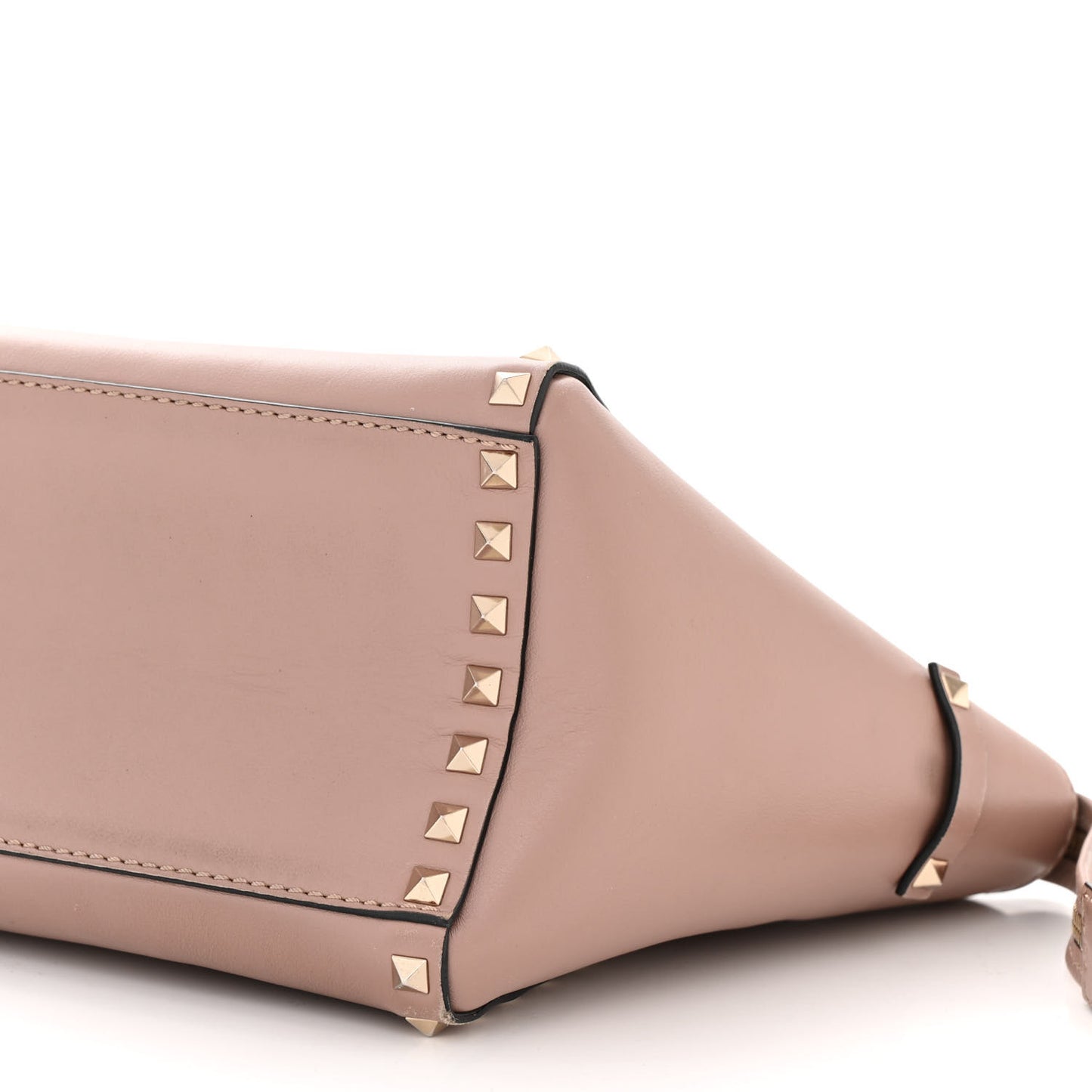 Vitello Small Rockstud Double Handle Tote Poudre