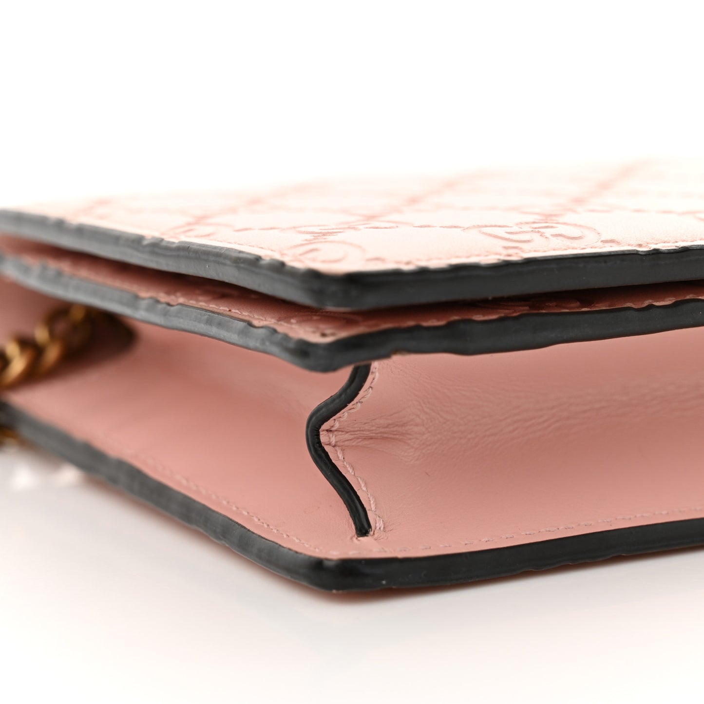 Guccissima Signature Crystal Cat Chain Wallet Light Candy Pink