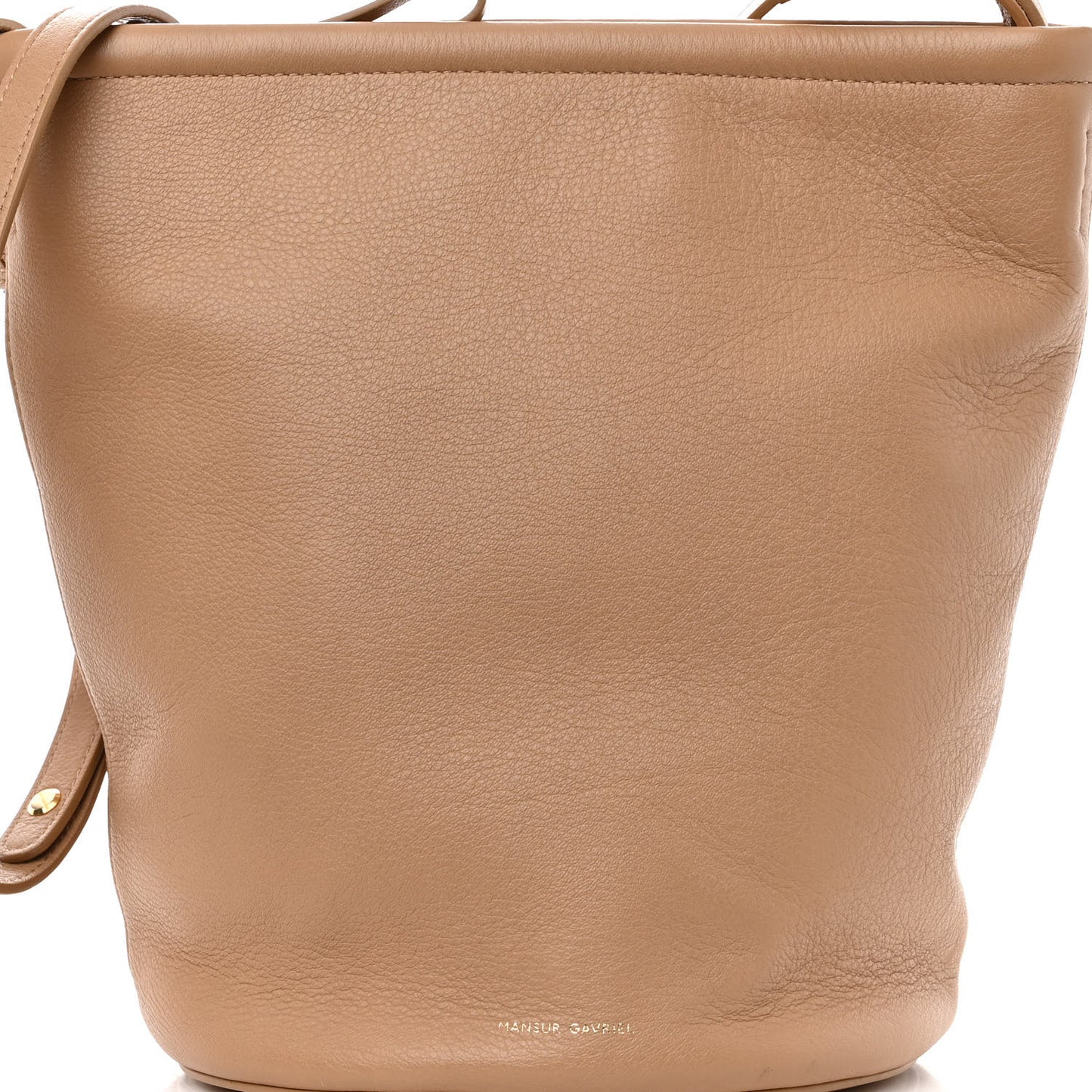 Pebbled Calfskin Zip Bucket Bag Aglio