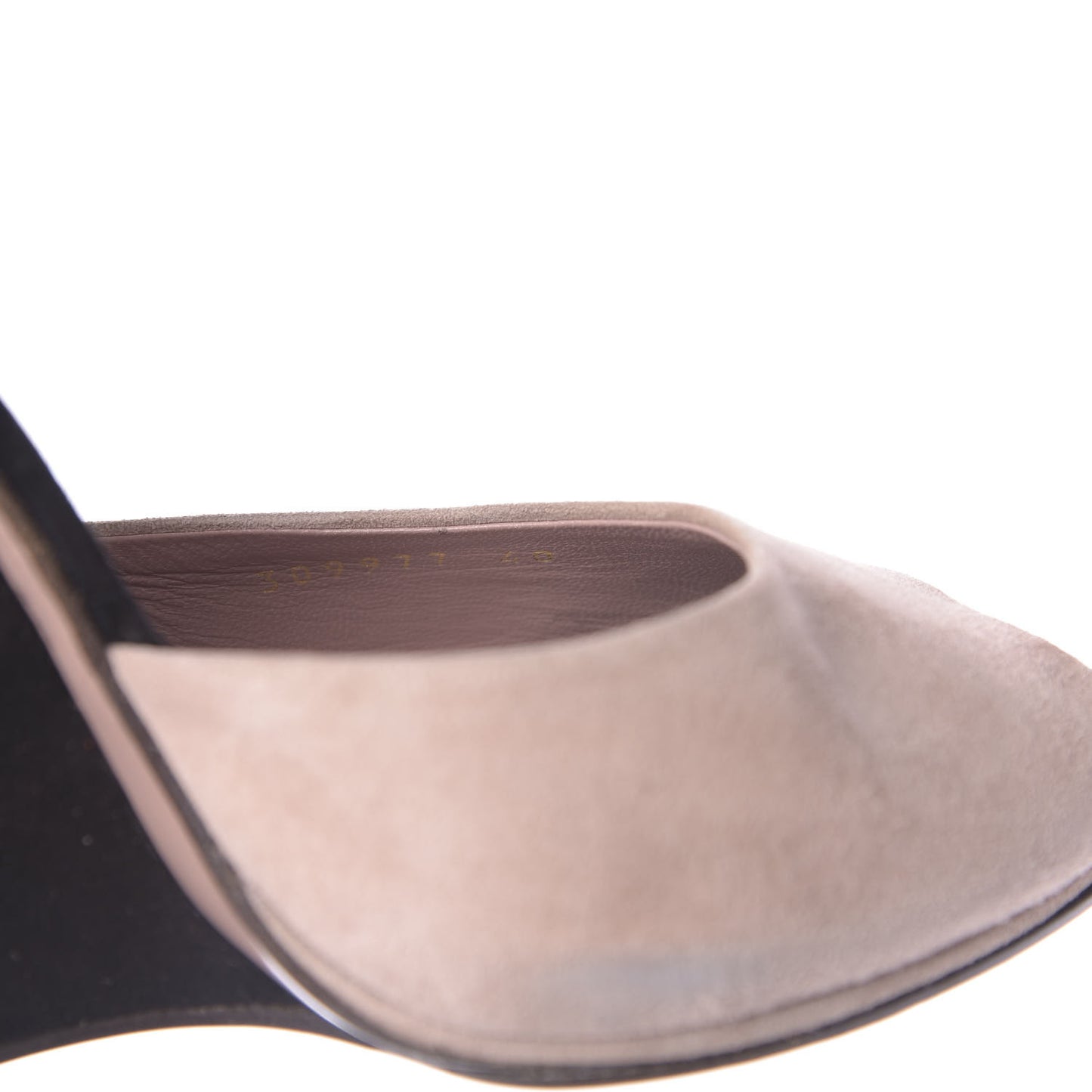 Suede Platform Ankle Strap Wedge 40 Pink Black