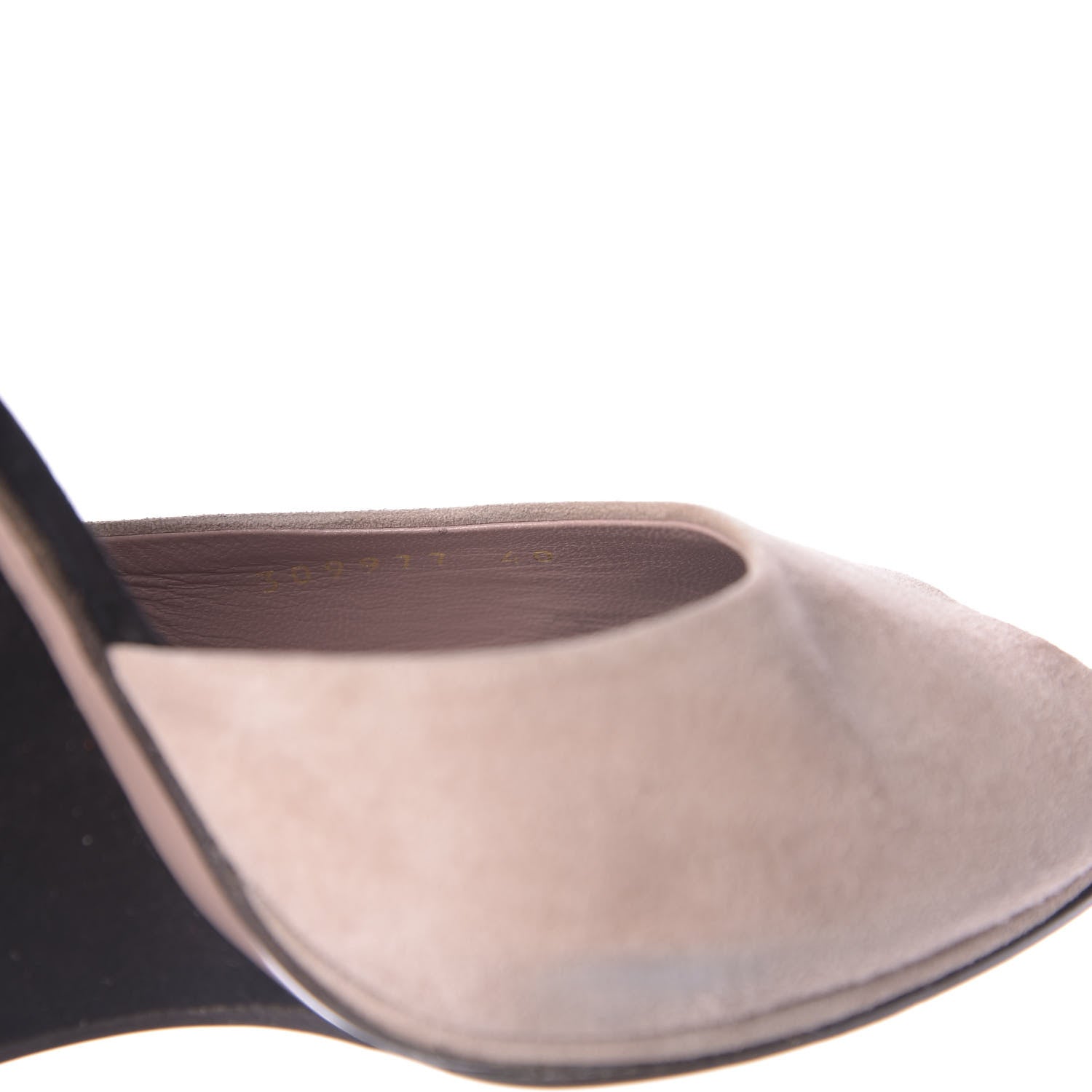 Gucci Suede Platform Ankle Strap Wedge 40 Pink Black 9 of 9