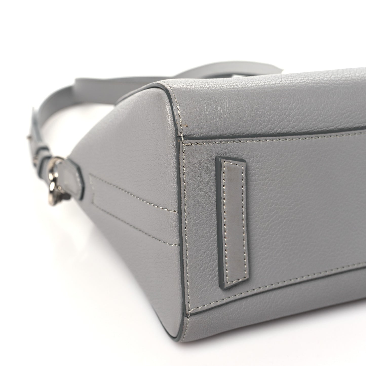 Sugar Goatskin Mini Antigona Pearl Grey
