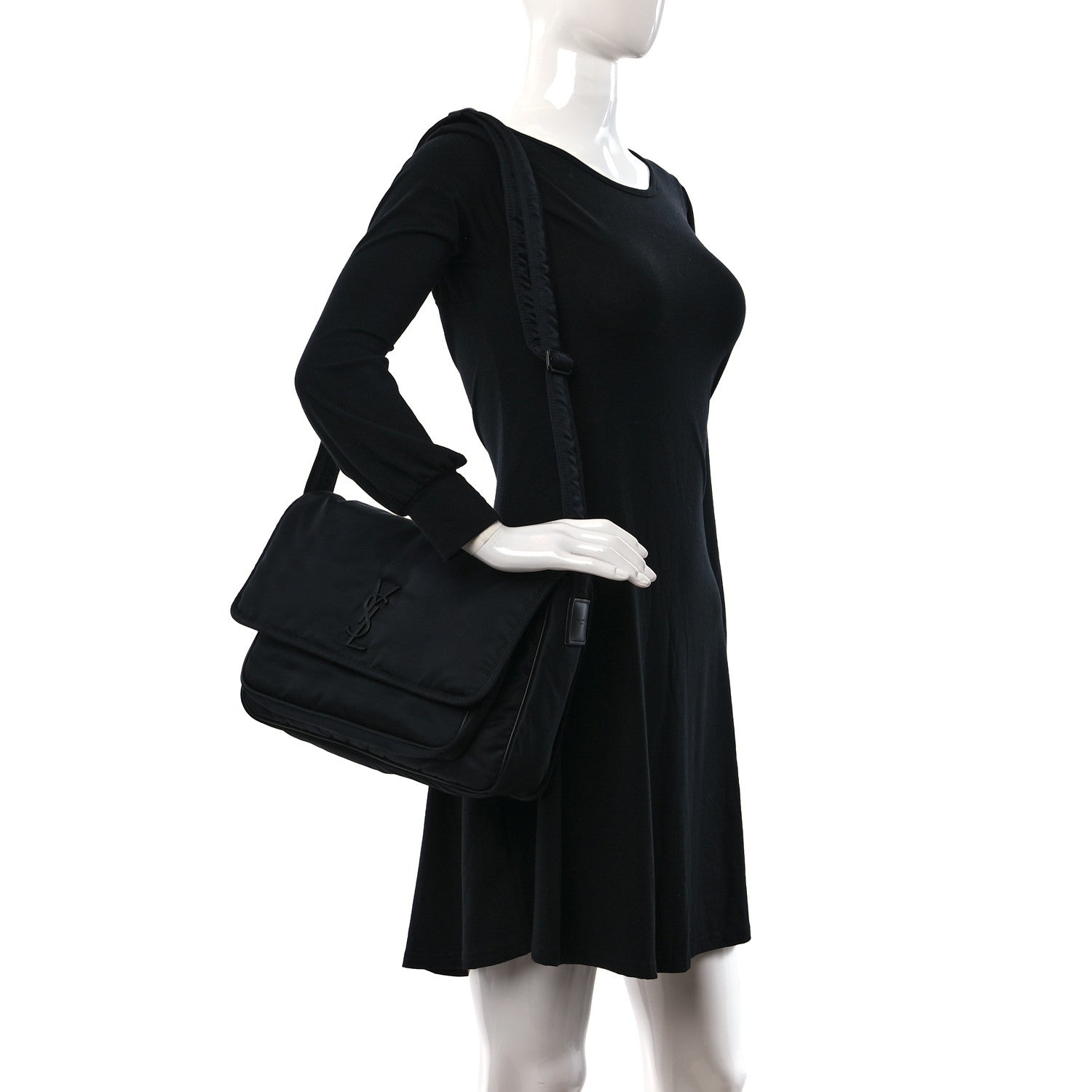 Saint Laurent Nylon Niki Messenger Black 2 of 10