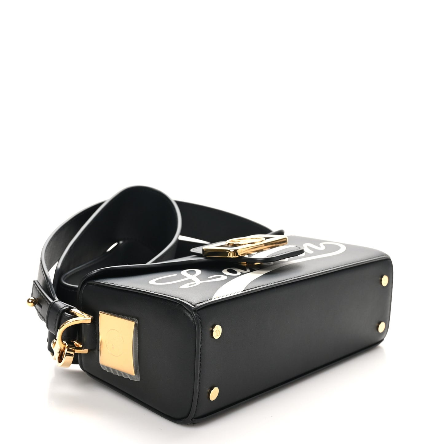 Calfskin Logo Nano Pencil Bag Black