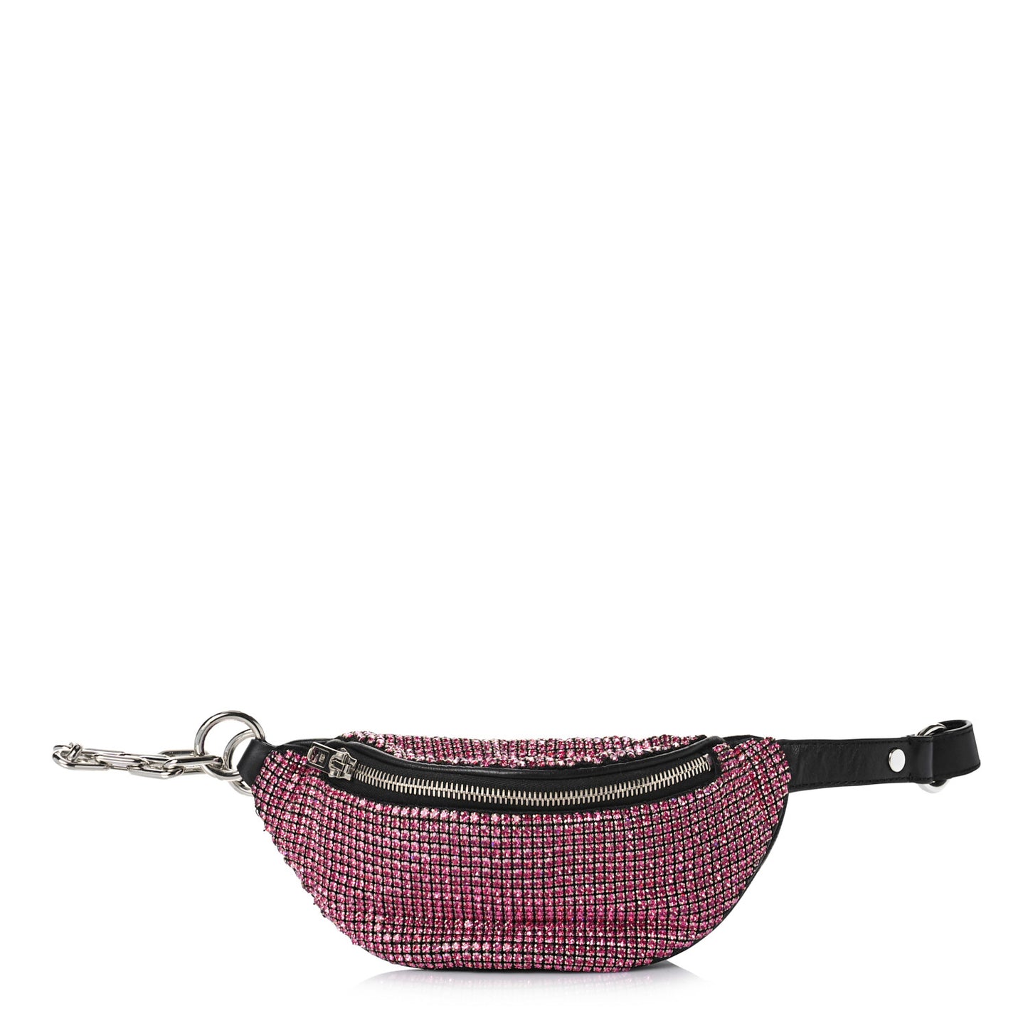 Rhinestone Mesh Mini Attica Belt Bag Prism Pink