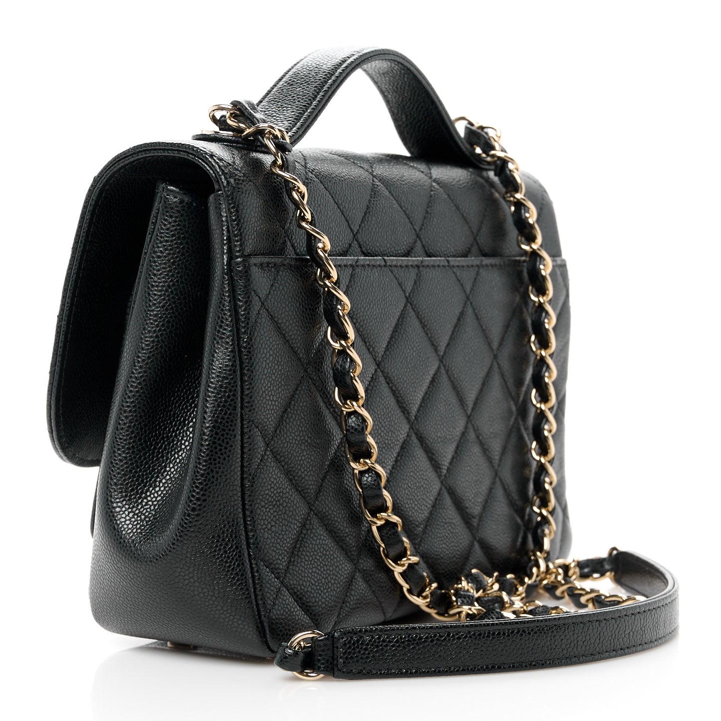 Caviar Quilted Medium Business Affinity Flap Black