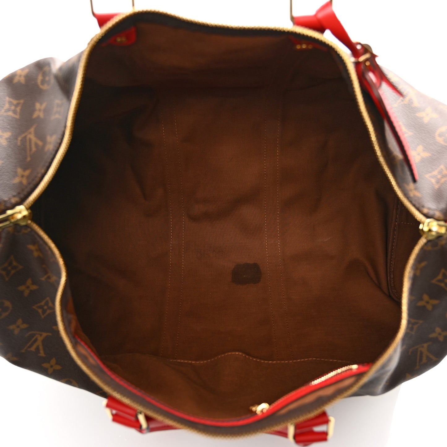 Calfskin Monogram Keepall Bandouliere 50 Coquelicot
