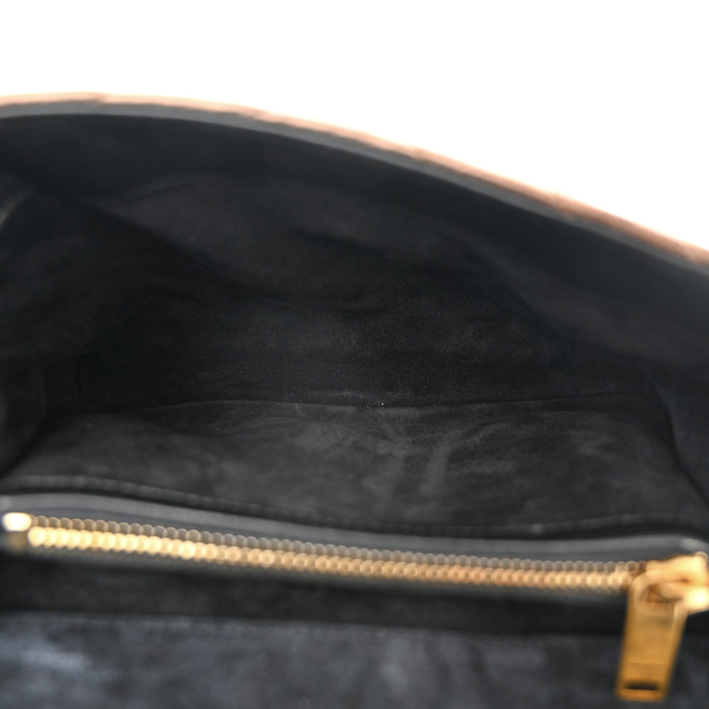 Metallic Calfskin Matelasse Chevron Monogram Medium College Bag Bronze