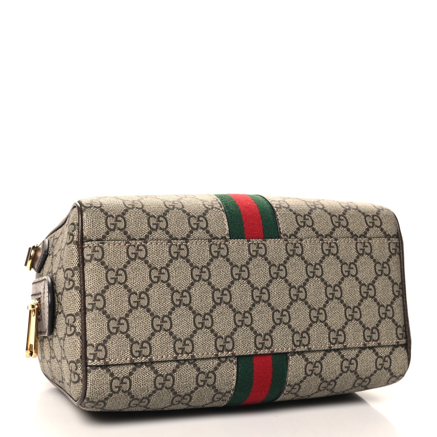 GG Supreme Monogram Web Small Ophidia Top Handle Bag Beige Ebony