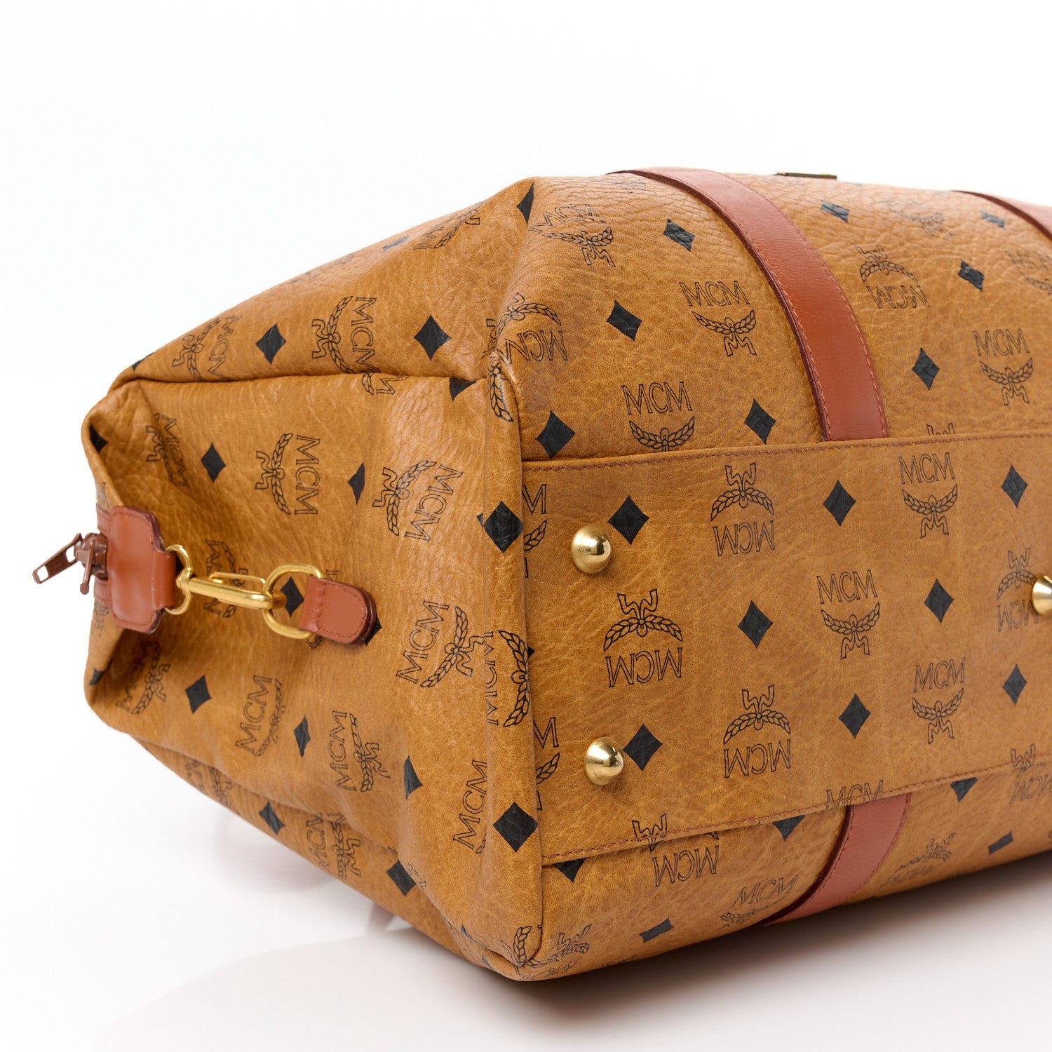 MCM Visetos Golf Duffle Bag Cognac 8 of 10