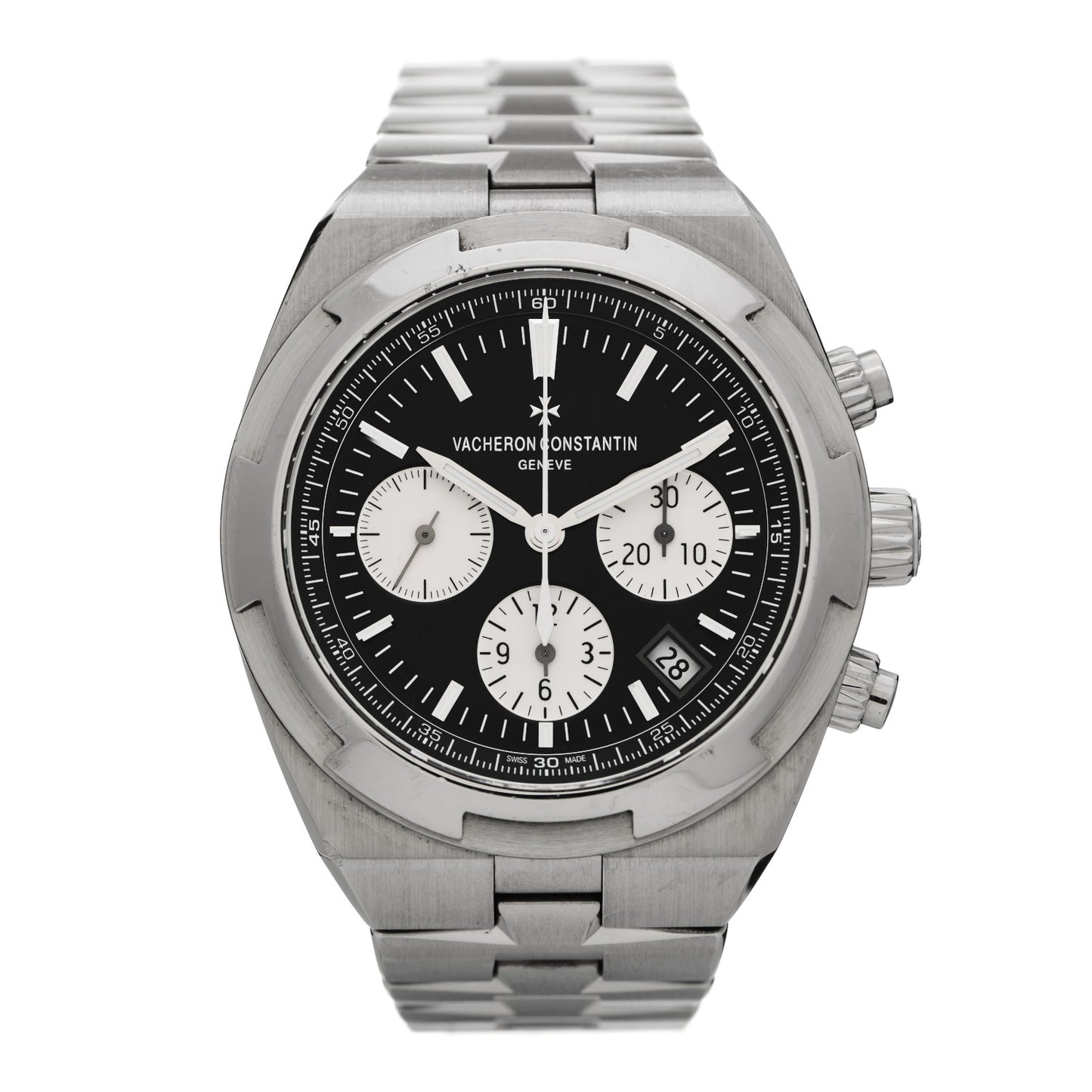 Stainless Steel 42.5mm Overseas Chronograph Automatic Watch Black 5500V/110A-B481