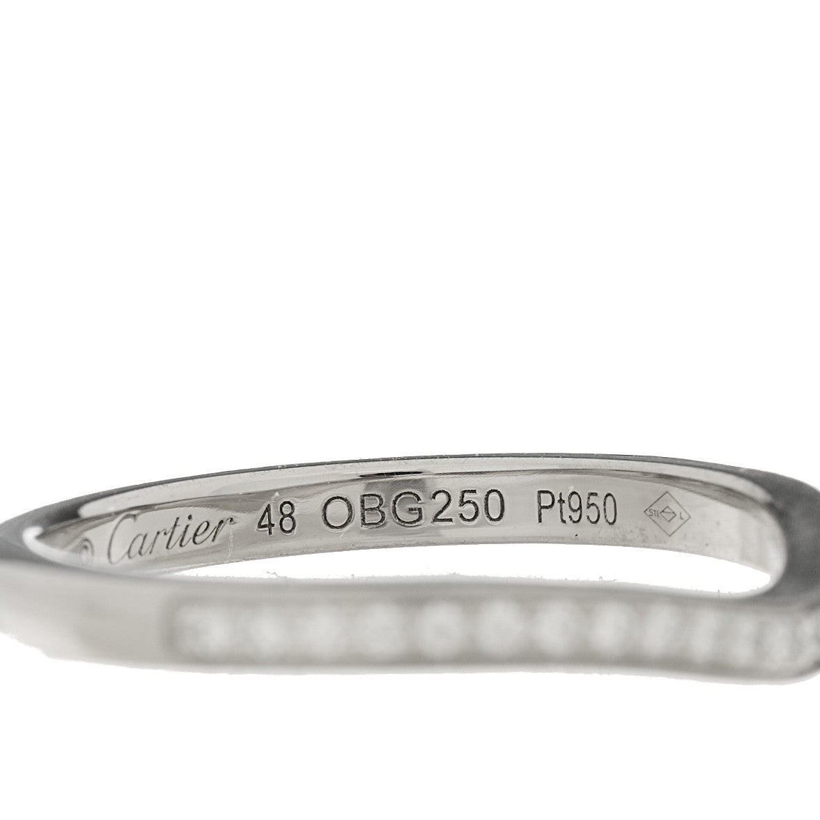 Cartier Platinum Diamond Ballerine Wedding Band Ring 48 4.5 6 of 7