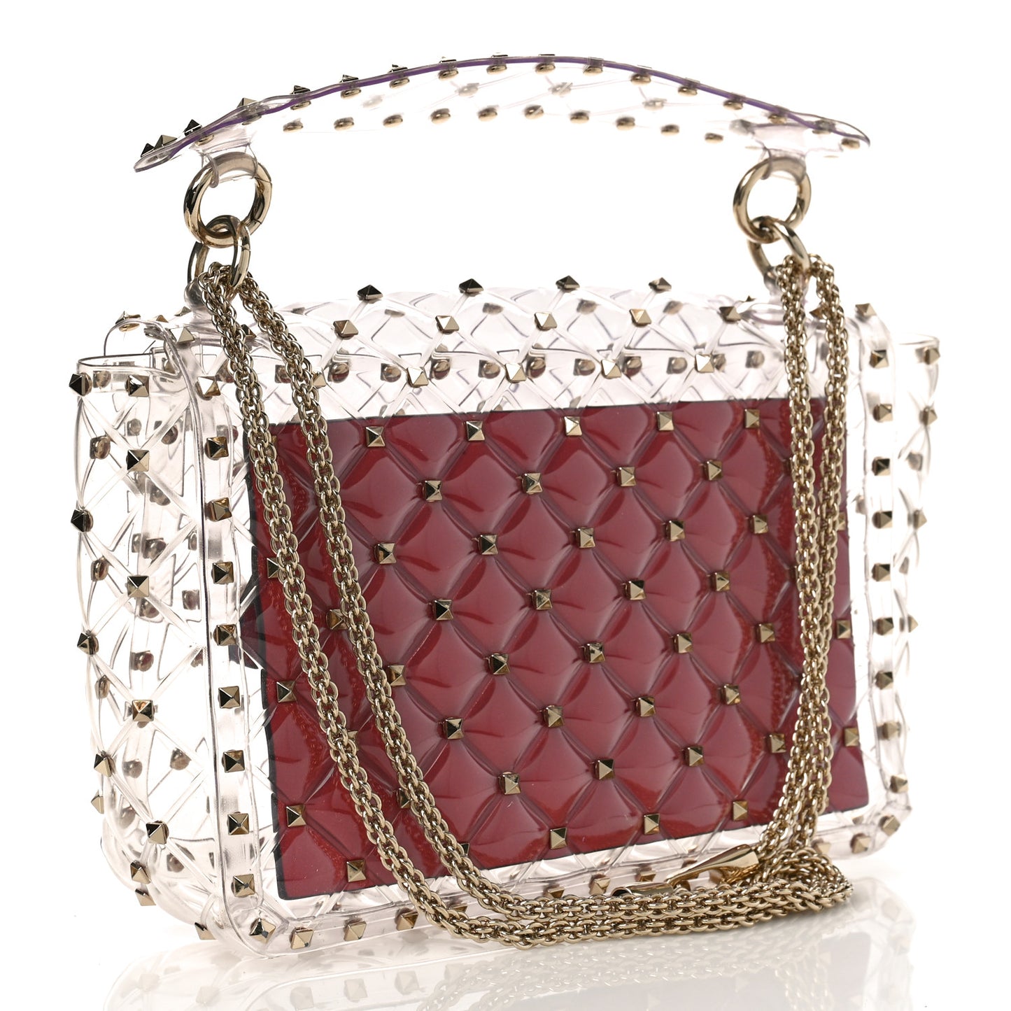 PVC Medium Rockstud Spike Shoulder Bag