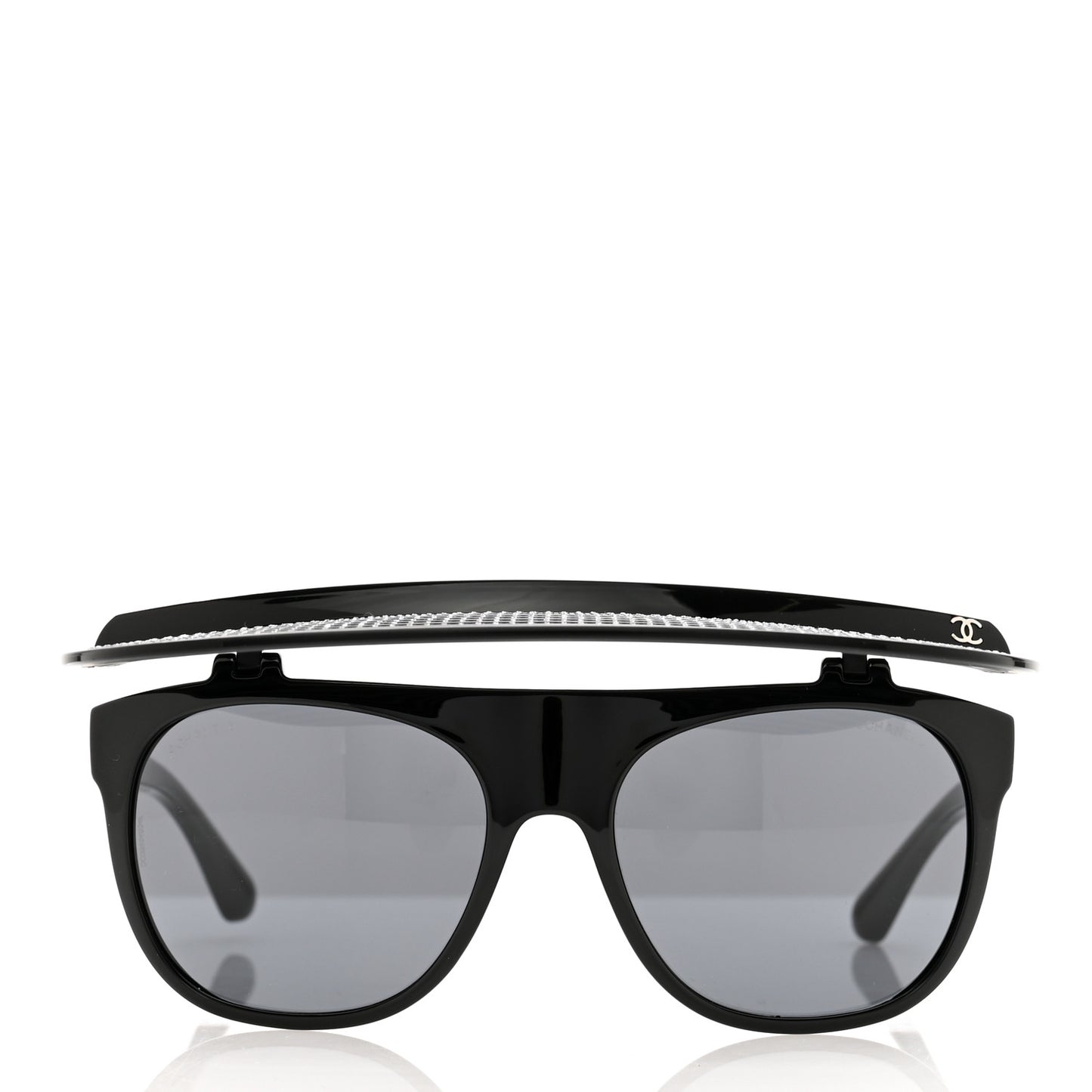 Nylon Crystal Square Sunglasses 71538 Black Grey