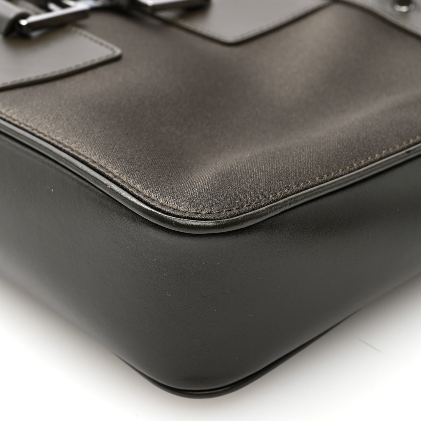 Satin Calsfkin Bardot Shoulder Bag Grey