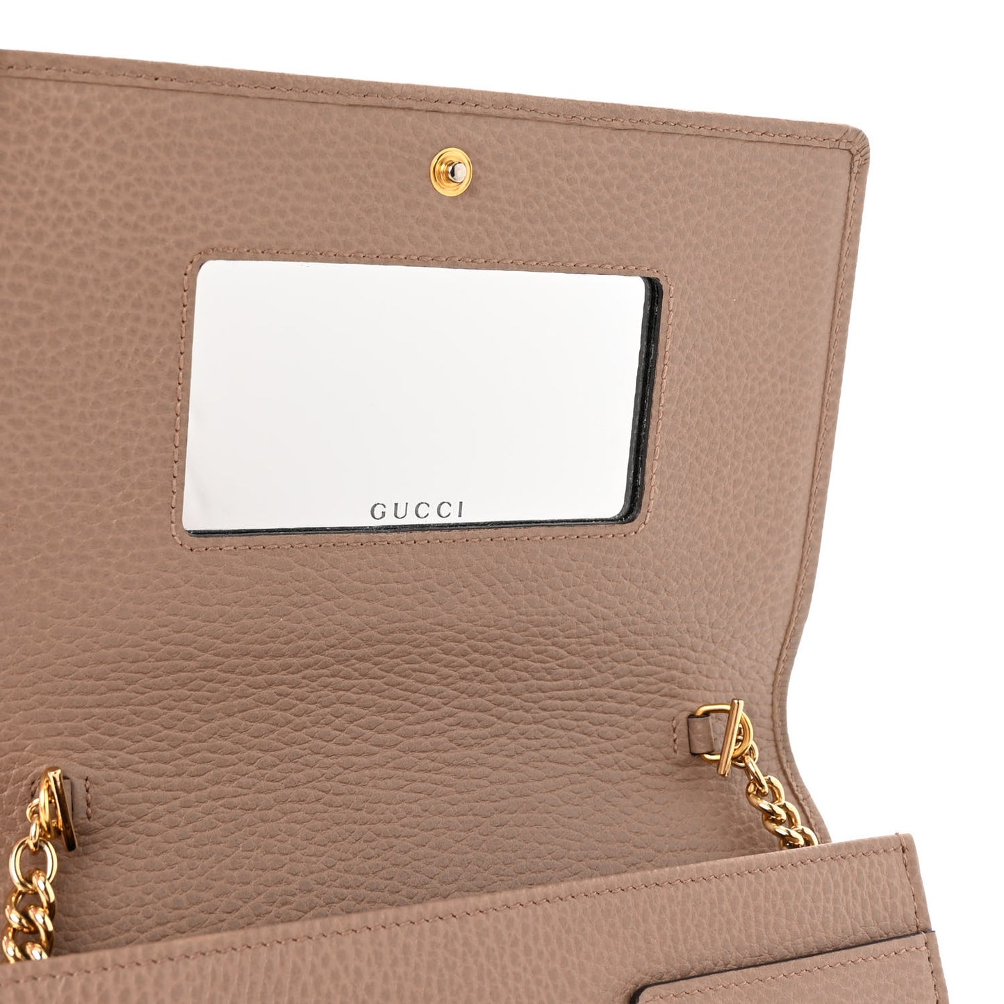 Calfskin Mini GG Marmont Chain Wallet Porcelain Rose