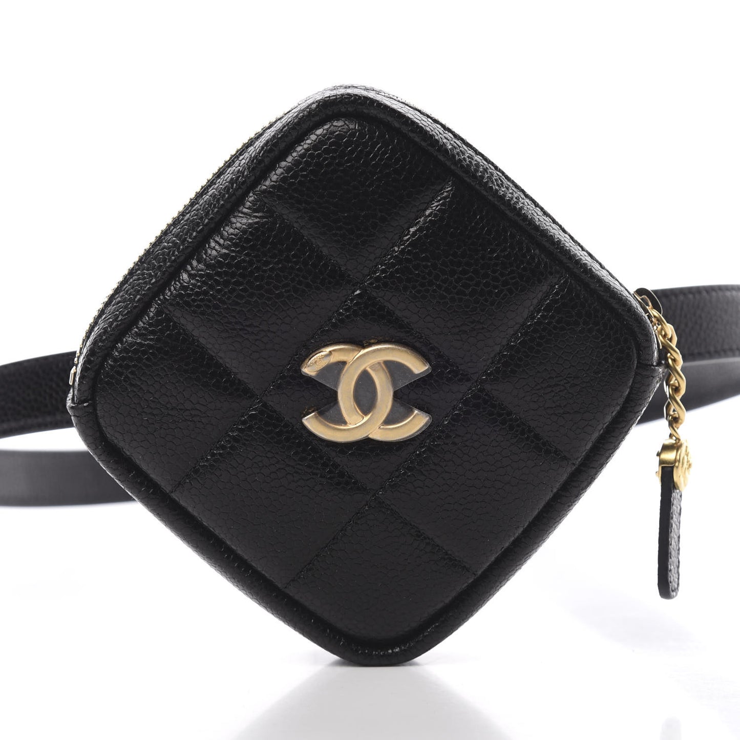 Caviar Quilted Coin Purse Belt Bag Black