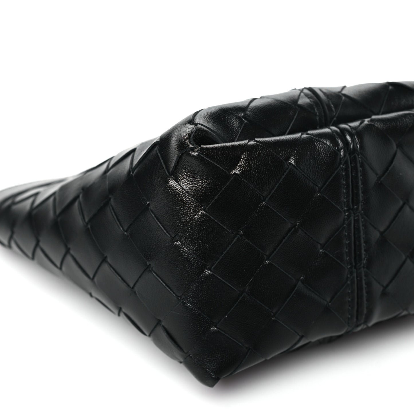 Nappa Intrecciato Small Flip Flap Pouch Black