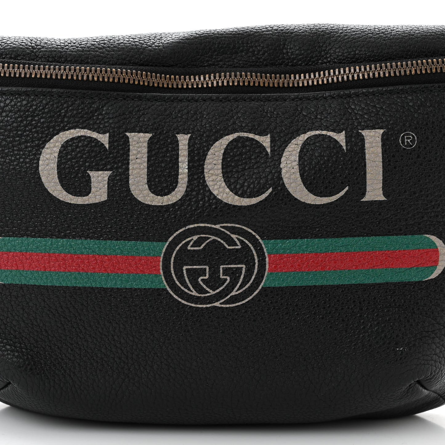 Grained Calfskin Logo Belt Bag Black