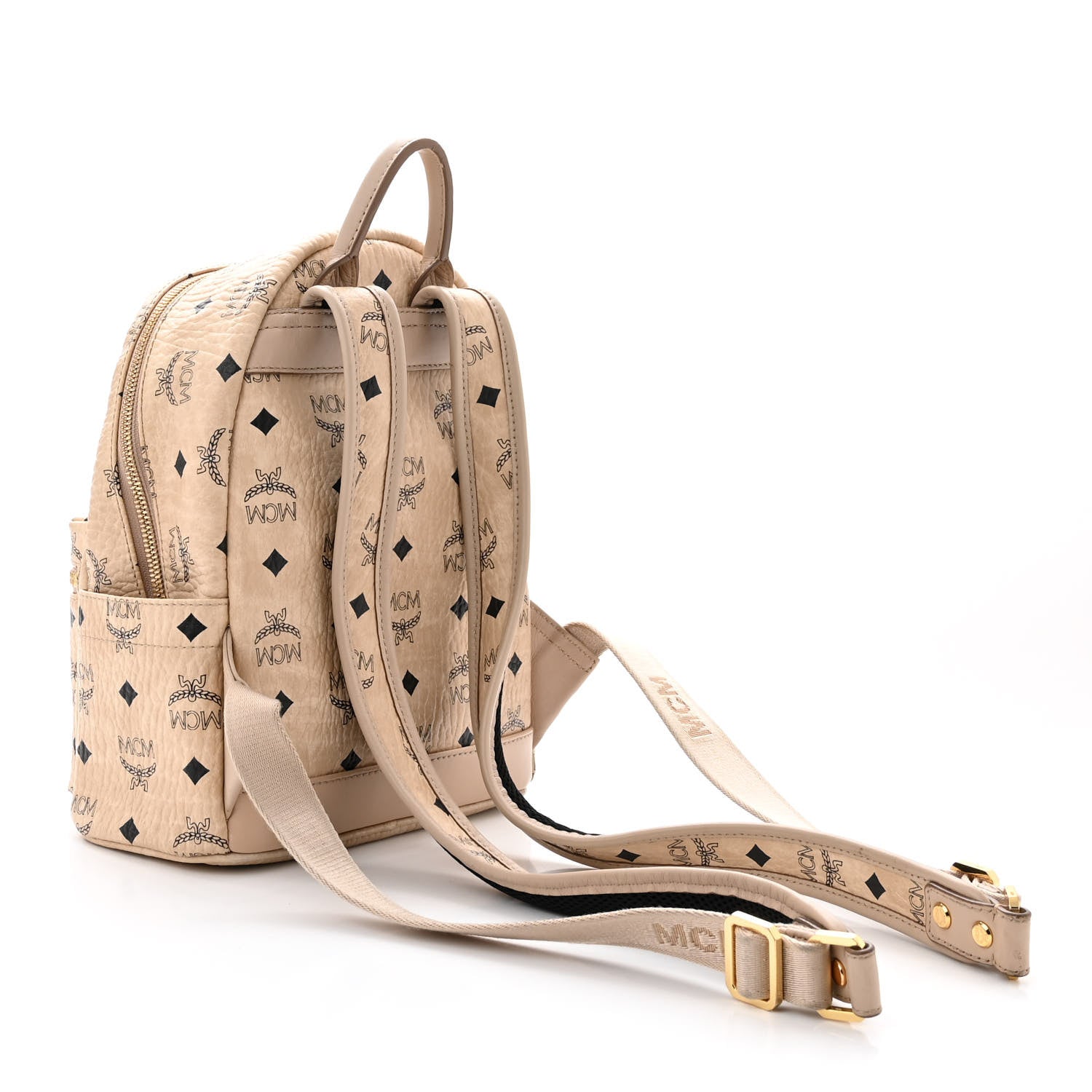 MCM Visetos Small Stark Rabbit Backpack Beige 3 of 11