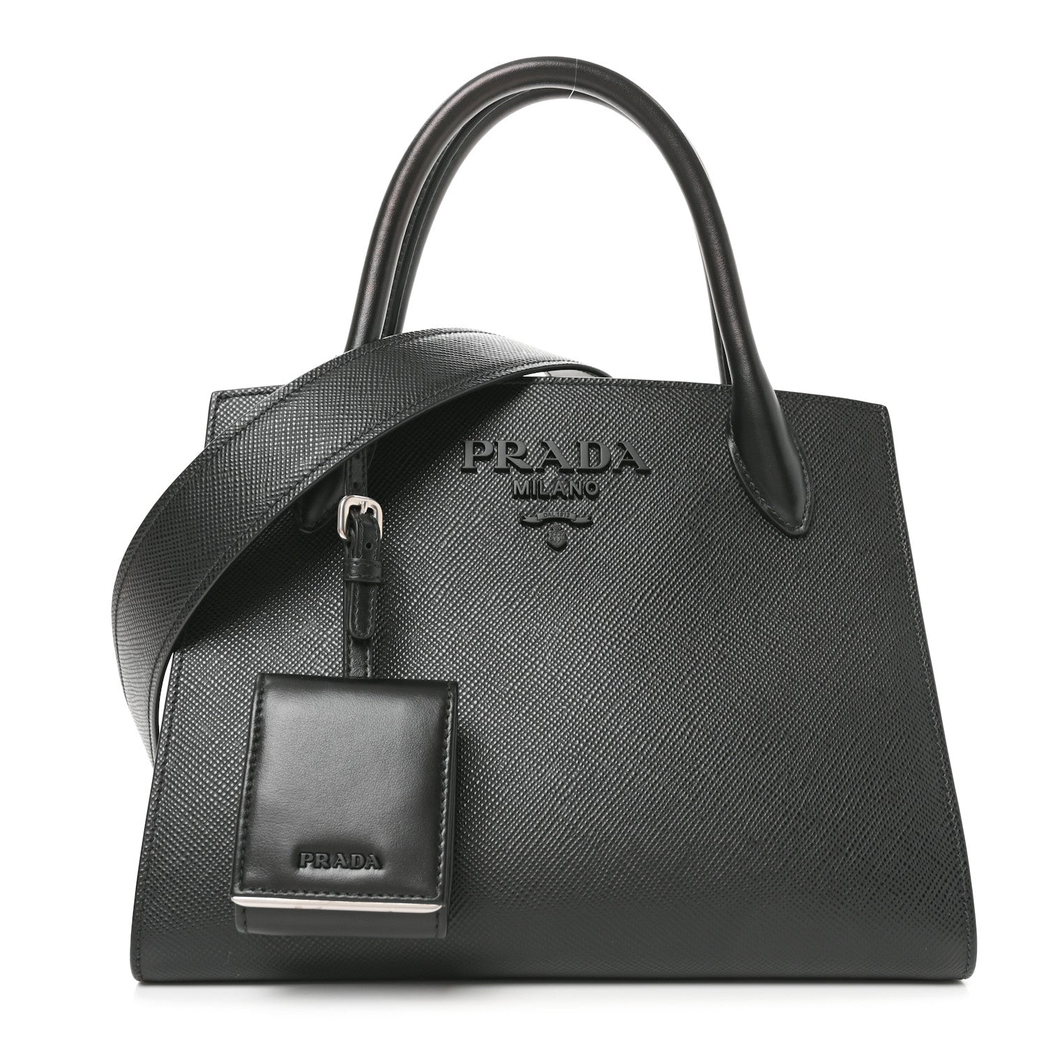 Prada Saffiano Cuir Calfskin Small Monochrome Top Handle Tote