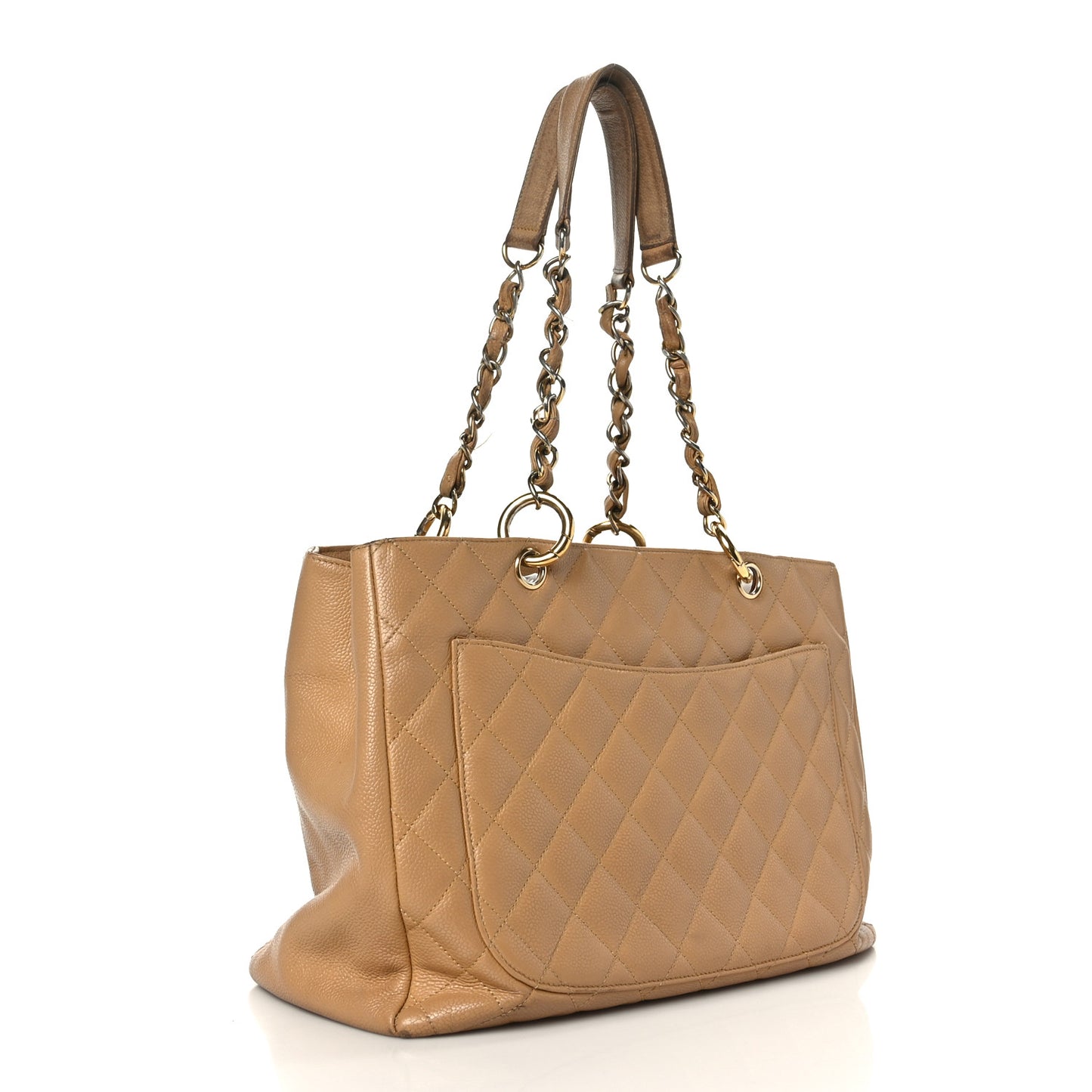 Caviar Quilted Grand Shopping Tote GST Beige Clair