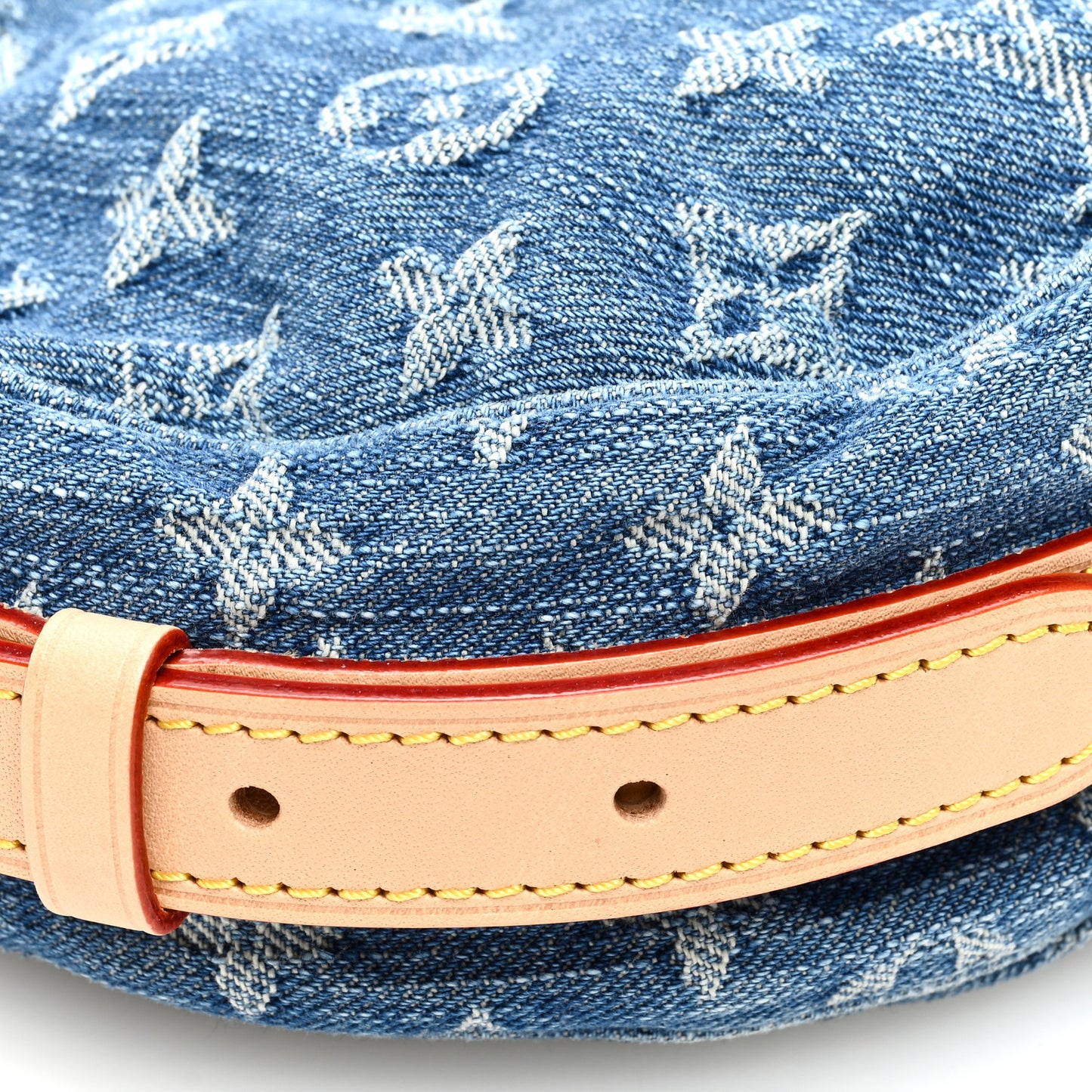 Monogram Denim Croissant MM Blue