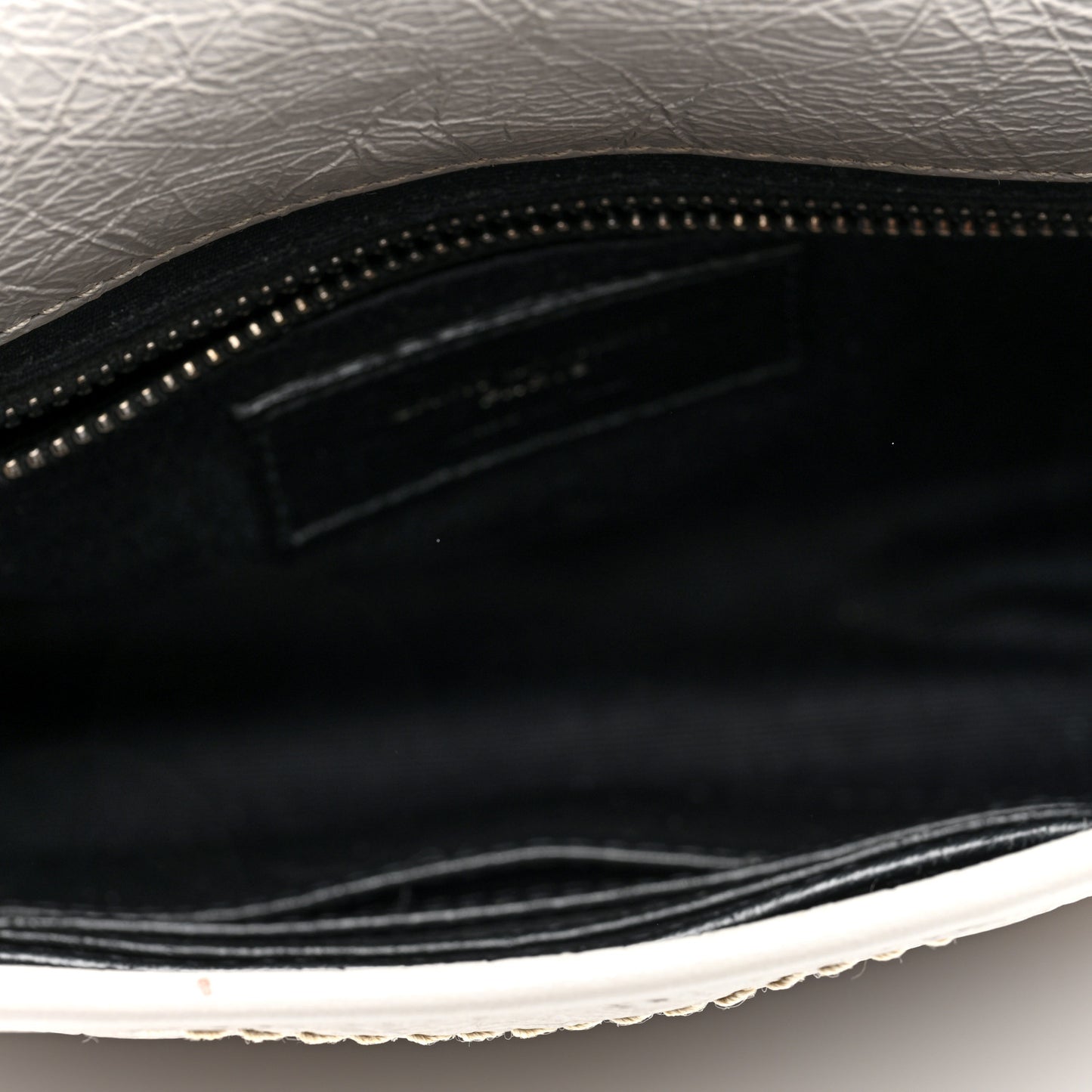 Crinkled Calfskin Matelasse Monogram Niki Chain Wallet Light Grey