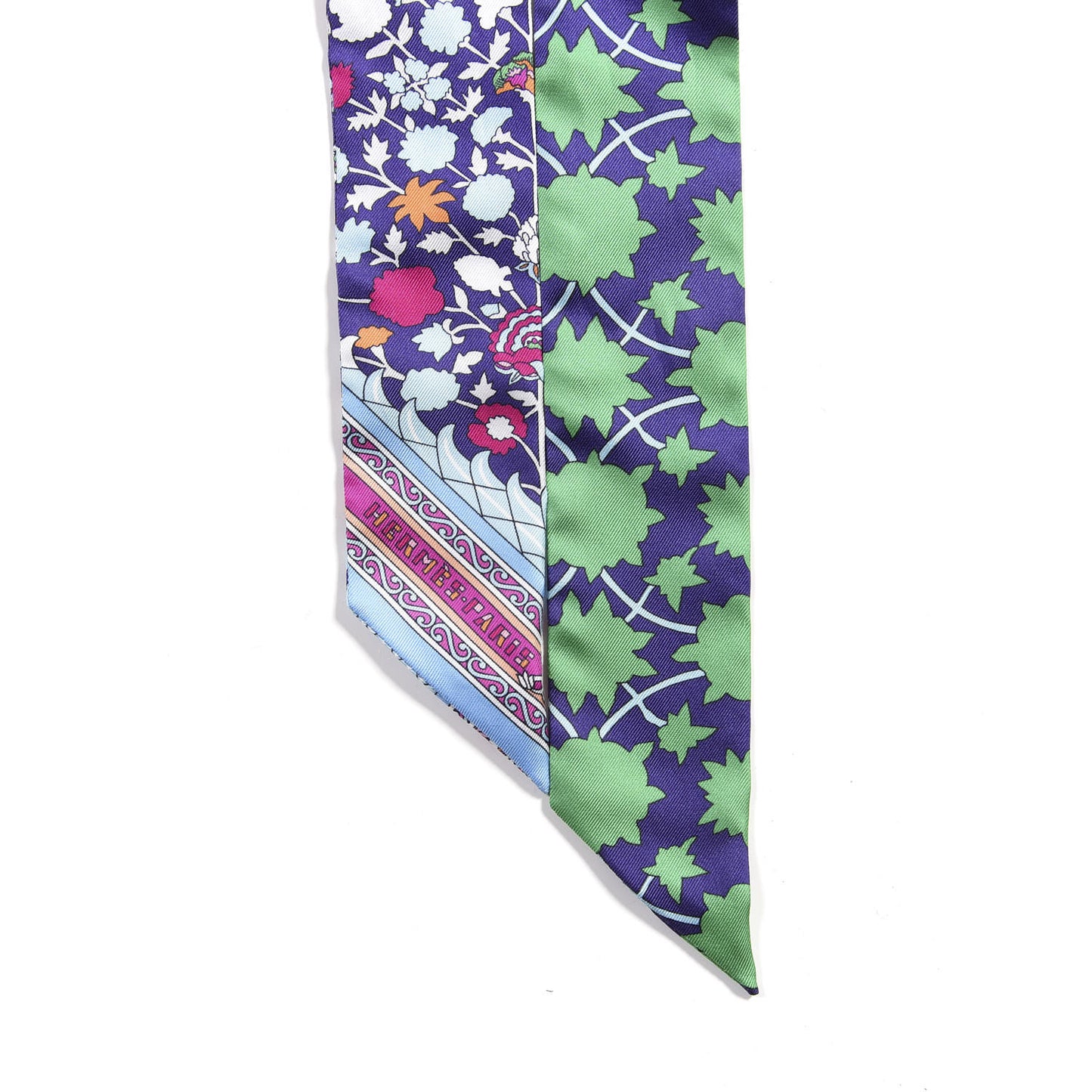 Silk Tapis Persans Twilly Vert Bleu Fuchsia
