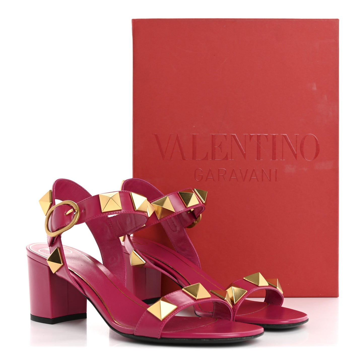 Calfskin Roman Stud 60mm Sandals 40 Blossom