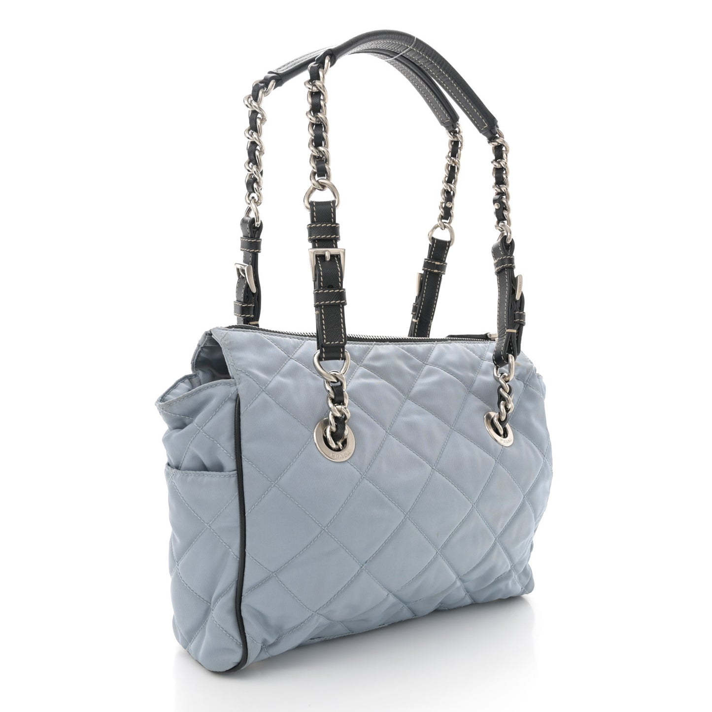 Tessuto Nylon Impunturato Quilted Shopping Tote Pervinca