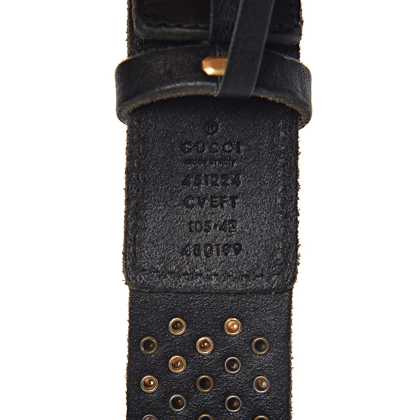 Calfskin Studded Feline Belt 105 42 Black