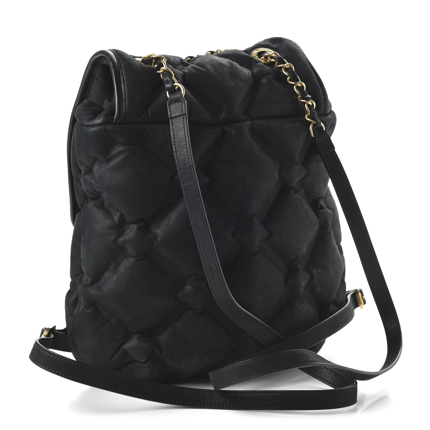 Chanel Iridescent Calfskin Quilted Chesterfield Backpack Black 2 of 9