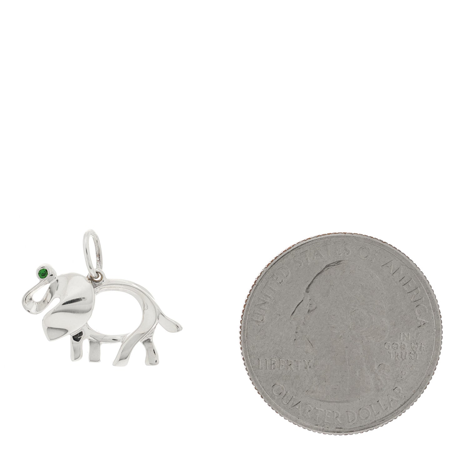 Tiffany Sterling Silver Tsavorite Save the Wild Elephant Charm 2 of 4