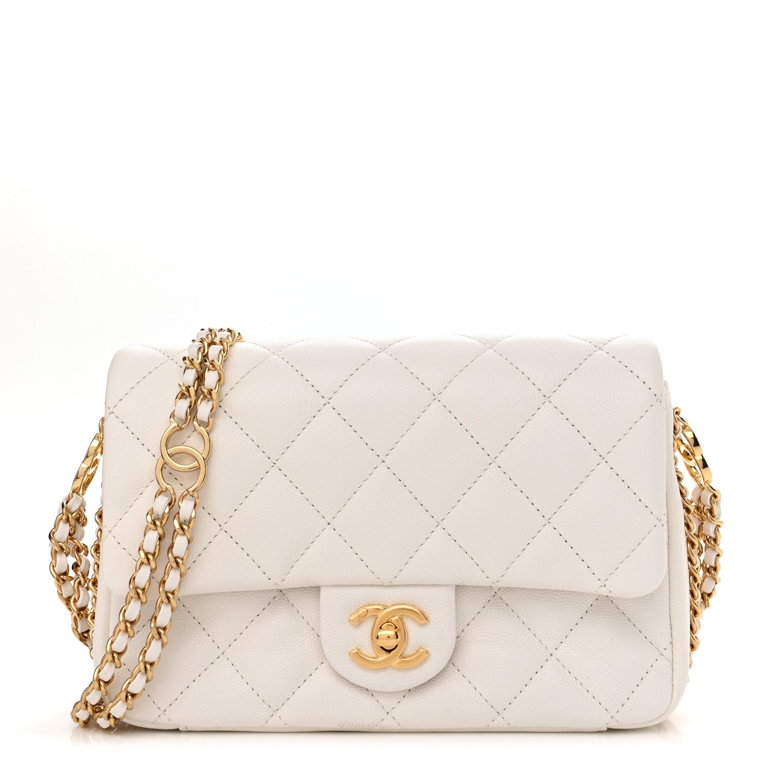 Chanel Caviar Quilted Mini CC You Flap White 1 of 12