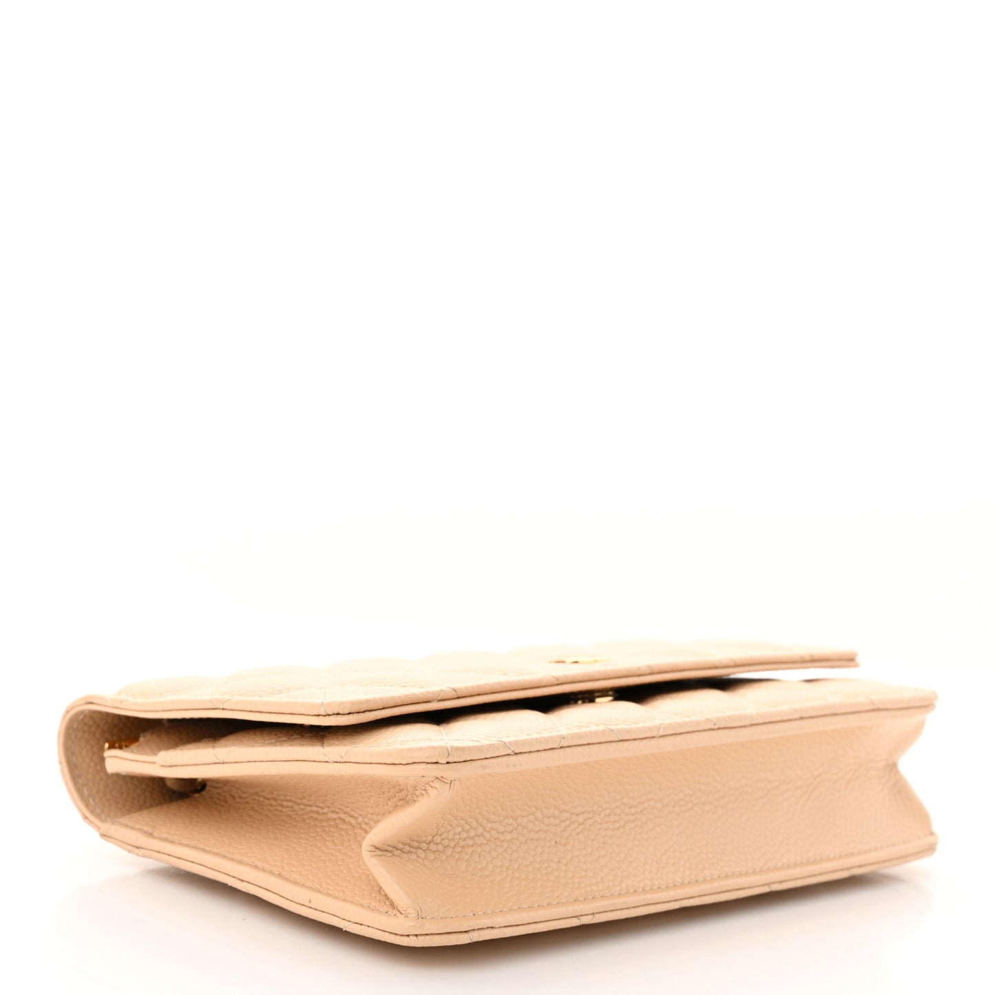 Caviar Quilted Wallet On Chain WOC Beige
