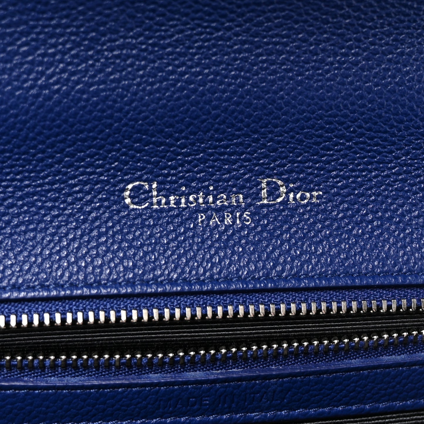 Grained Calfskin Medium Diorama Flap Bag Blue